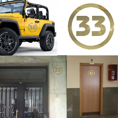 JUATINASLUIS Nummer 33, Vinyl Aufkleber Schnitt Version V2C