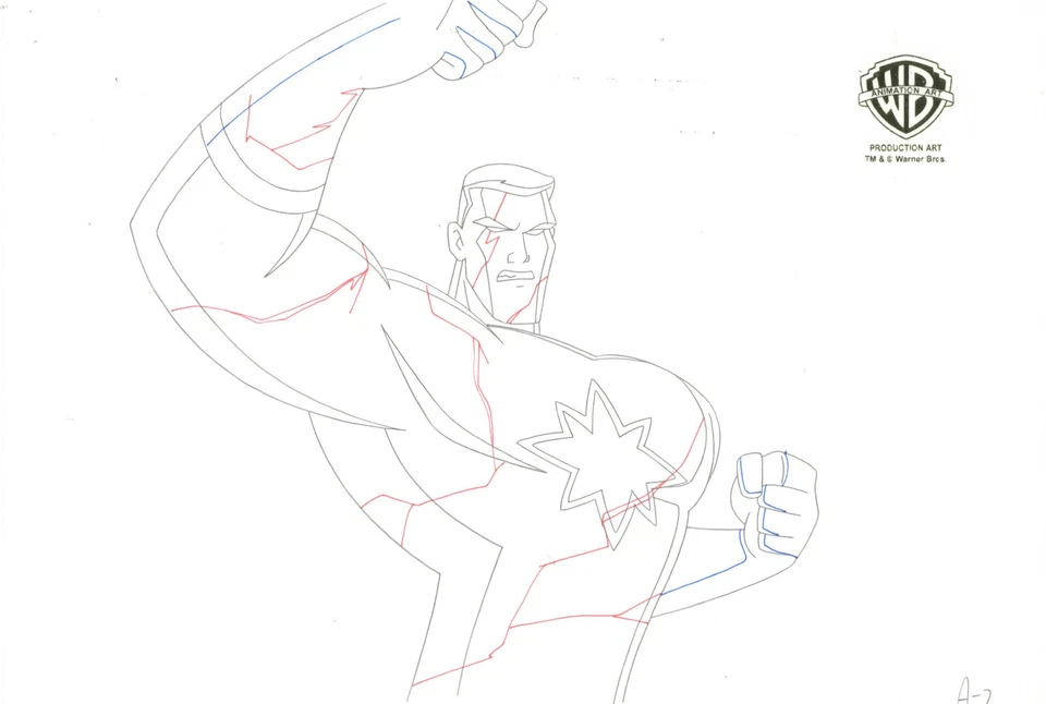 Justice League Animated Series- Original Production Drawing-Captain Atom - Image 1 of 1