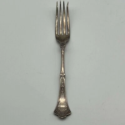 Tenedor chapado en plata vintage adornado diseño floral mesa cubiertos 43 gramos Foto 1 de 4