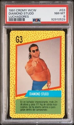 DIAMOND STUDD (SCOTT HALL) 1991 WCW CROMY JUEGO DE NAPIES ROOKIE CARD - PSA 8 - Image 1 of 3