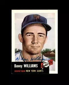 Davey Williams Hand Signed 1991 1953 Topps Archives New York Giants Autograph - Picture 1 of 2