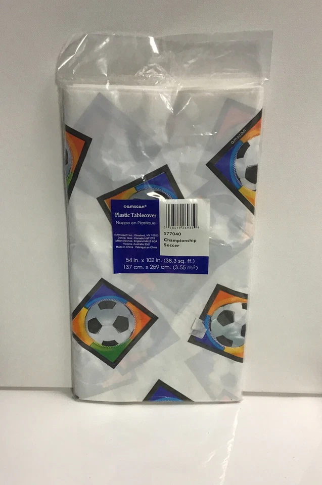 足球塑料桌布宴会桌布生日派对装饰 — 第 1/2 张图片