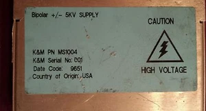 K & M PN MS 1004 Power Supply Bipolar Dual Output Waters Spectrometer Micromass - Picture 1 of 3