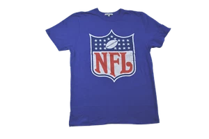 Junk Food Mens NFL Shield Distressed Cracked Print Blue Tee Shirt New S, M, L - Picture 1 of 1
