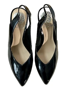 Vince Camuto leather slingback black sandals size 7M, 37.5 - Picture 1 of 10