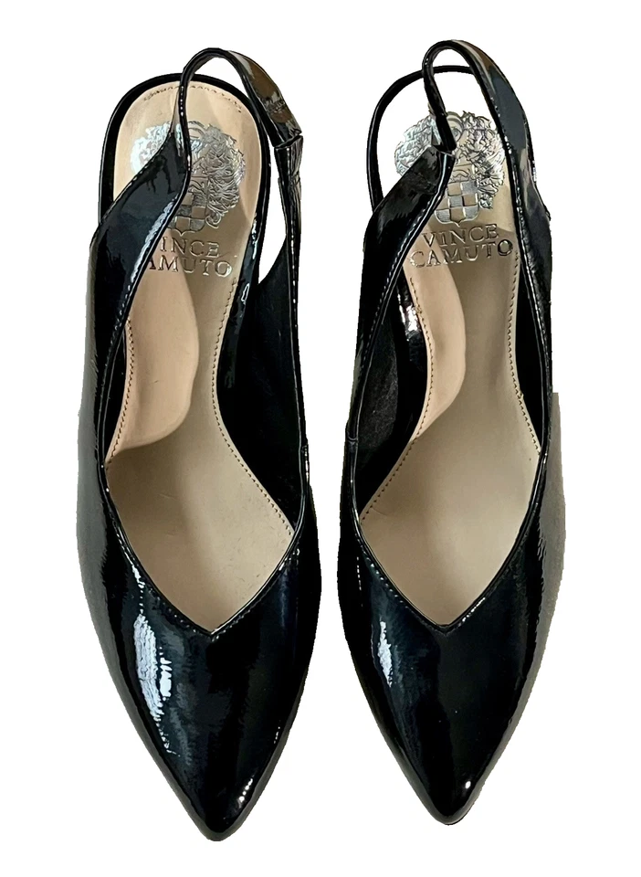 Vince Camuto leather slingback black sandals size 7M, 37.5 - Image 1 of 4