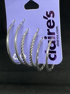 Lote de 3 pendientes Claire’s de plata grandes lazos - Imagen 1 de 2