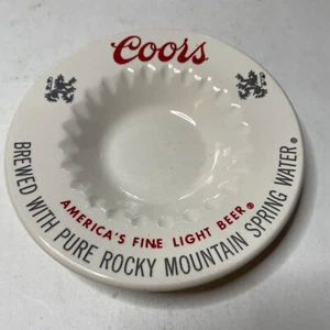 Vintage Porcelain Coors Ashtray 'Brewed With Pure Rocky Mountain Spring Water" - Picture 1 of 6