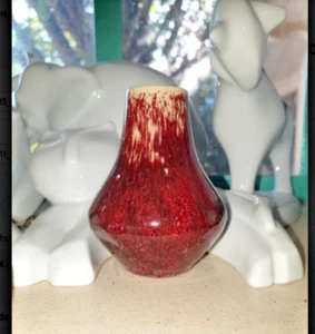 Rare antique chinese flambe ox blood ceramic small vase - signed by the maker - Picture 1 of 12