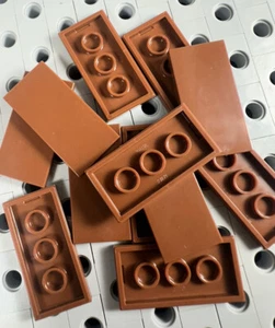 Lego 2x4 Marrón Azulejos Planos Acabado Suave EDIFICIOS MODULARES Nuevo Lote de 12 - Imagen 1 de 2