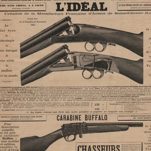 Publicité - Carabine Buffalo Fusils L'Idéal - Chasseurs - Gravure de presse 1897 - Picture 1 of 2
