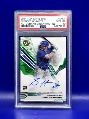 2024 Topps Pristine SPENCER HOROWITZ RC AUTO Green Pristine 81/150 PSA 10 - Image 1 of 2