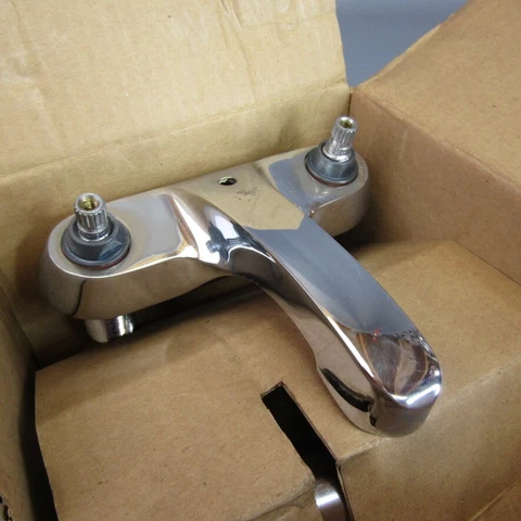 Vintage Fairway Top Mount Bathroom Faucet Mid Century Lucite Handles Chrome Cover