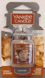 NEW Yankee Candle Car Jar Ultimate Odor Neutralizing Gel Air Freshener Leather - Picture 1 of 2