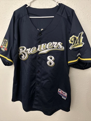 Ryan Braun jersey mens sz 50 majestic stitched 40th anniversary MLB brewers😇💯✅ Cover