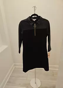 Nanette Lepore Size 10 Goth Grunge Faux Leather Emo Career Maximalist Dress - Picture 1 of 10