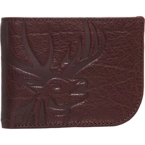 WEBER'S Red Brown LEATHER Pursuit Radius ELK Embossed BIFOLD WALLET NEW - Picture 1 of 3