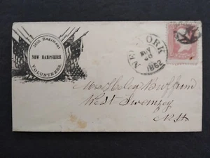 Civil War: NYC 1862 16th NH Regimental Patriotic Cover to West Swanzey, NH - Picture 1 of 2
