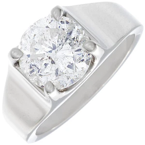 GIA Certified Round Shape 18k Gold 2.50 Carat Diamond Engagement Ring - Picture 1 of 9