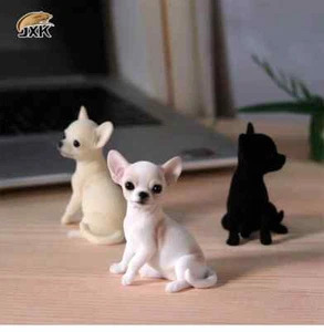 JXK Fluff Chihuahua niedlicher Hund Haustier Figur Mini Welpe Tier Modell Spielzeug Weihnachtsgeschenk - Bild 1 von 7