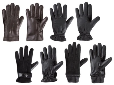 LIVERGY Herren Lederhandschuhe gefüttert Ziegen-Nappaleder Leder Winter warm Freizeit