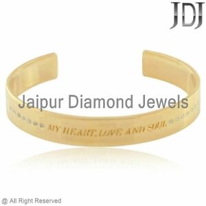 Initial Letter Pave Diamond Bangle 925 Silver Gold Plated Love Handmade Jewelry