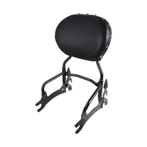 Black 12" Backrest Sissy Bar Leather Pad Fit For Indian Chief Dark Horse 16-18 - Picture 1 of 11