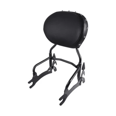 Black 12" Backrest Sissy Bar & Leather Pad For Indian Chief Dark Horse 2016-2018 - Image 1 of 4