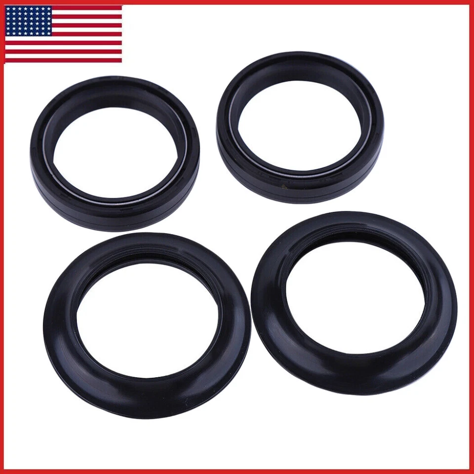 2x Oil Seals And 2x Dust Seals For Motorcycle Front Fork Damper Shock Absorber Foto 1 de 4