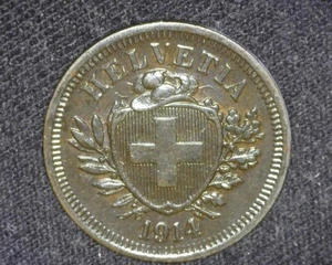 SWITZERLAND 1914-B 1 RAPPEN KM3.2 ABOUT UNCIRCULATED ~Y5 - Picture 1 of 2