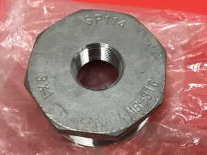 SP114 - Stainless Steel Hex Reducing Bushing- MB-316 - 3" X 1" - NEW - Picture 1 of 4