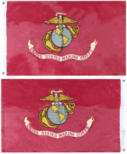 2x3 US Marine Corps EGA Double Sided 300D Nylon Embroidered Flag Banner LICENSED - Picture 1 of 11