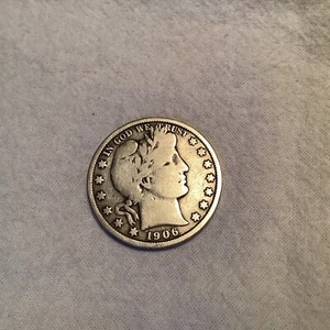 1906 Barber Half Dollar 90% Silver Circulated Uncertified - Picture 1 of 2