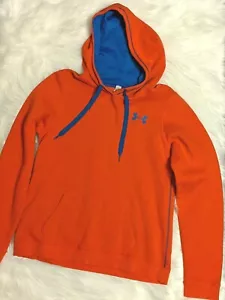 Under Armour Pullover Orange Hooded Sweatshirt Size M - Picture 1 of 3