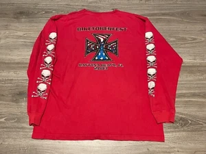 Vintage 2003 Y2K Biketoberfest Choppers Skulls AOP Long Sleeve Shirt Adult XL - Picture 1 of 7