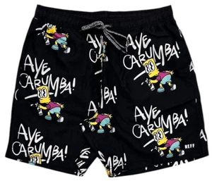 Neff X The Simpsons Men's Bart Hot Tub Volley Shorts Swim Trunks Boardshorts - Picture 1 of 3