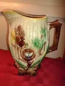 Englische Majolika Vogelnest Krug, creme - Bild 1 von 23
