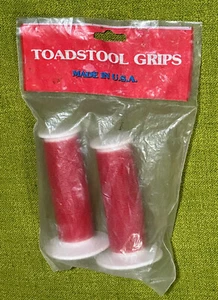 NOS Vintage 1980s TOADSTOOL GRIPS OLD SCHOOL BMX Red White by ODI California USA - Picture 1 of 3