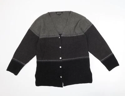 Cárdigan Jersey Debbie Morgan Mujer Gris Cuello en V Geométrico Acrílico Talla S Foto 1 de 4