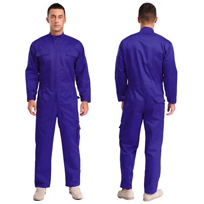 Men Jumpsuit Dustproof Overall Garage Bodysuit Long Sleeves Uniform Gardening - Image 1 of 3