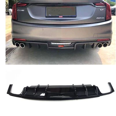 Rear Bumper Diffuser Lip For Cadillac CT6 2016-2020 2017 Carbon Fiber Look - Imagem 1 de 4