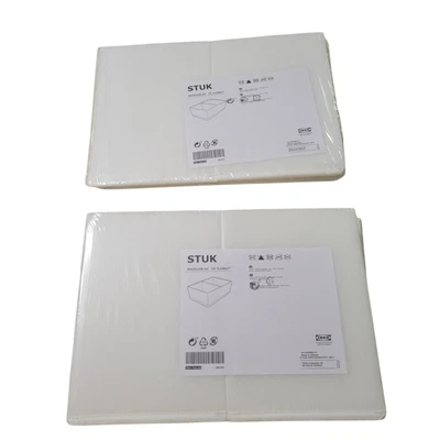 (2) IKEA STUK 704.744.44 Storage Organizer Box White 13.5x20x7” NEW Boxes White - Image 1 of 3