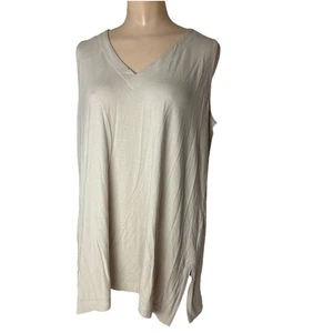 J. Jill Wearever Collection Top Tank Sleeveless Stretch Women’s Petite L oatmeal - Picture 1 of 15