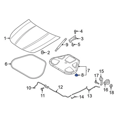 For Kia Optima 2001-2020 Kia 8112637010 Hood Insulation Pad Clip Foto 1 de 4