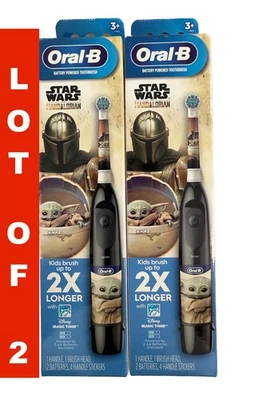 Oral-B Kid's Battery Toothbrush Featuring Star Wars The Mandalorian Gorge 2 PACK - Image 1 of 4