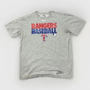 Texas Rangers Nike Dri-fit T-shirt MLB Baseball Grey Sz Large Authentic - Picture 1 of 8