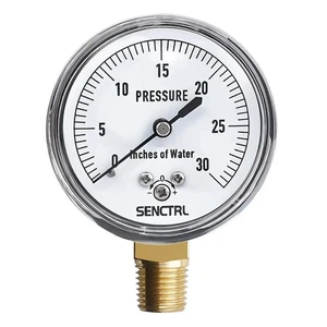 030 Inches Of Water Column Gauge Low Pressure Capsule Gauge 21/2 Dial Size 1/4 - Picture 1 of 4