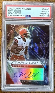 2022 PANINI PHOENIX NICK CHUBB STAR SIGNS AUTO #SSNC GRADED PSA 9 AUTO 10 READ - Picture 1 of 4