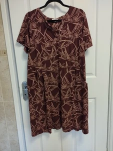 White Stuff Cotton Jersey Dress Size 18 With Bamboo Detail - Picture 1 of 5