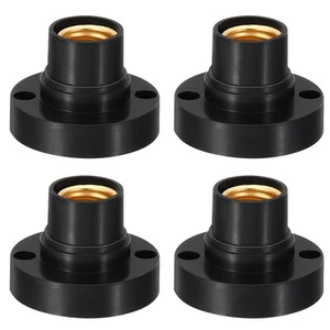 4pcs E14 Bulb Socket Screw Base Lamp Holder for Halogen CFL Light Bulb Black - Picture 1 of 6
